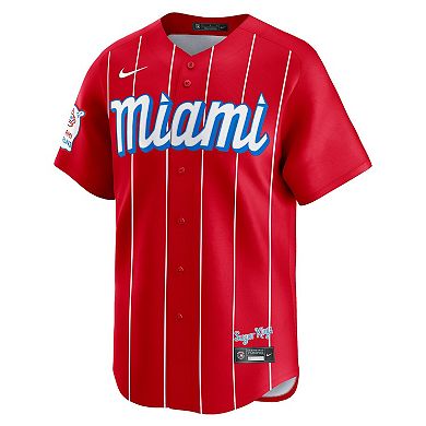 Men's Nike  Red Miami Marlins City Connect Limited Jersey
