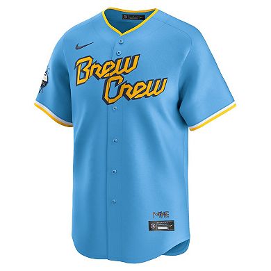 Men's Nike Christian Yelich Powder Blue Milwaukee Brewers City Connect Limited Player Jersey