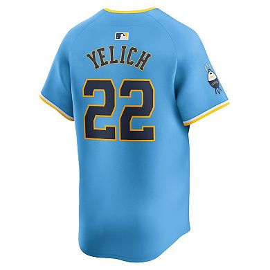 Men's Nike Christian Yelich Powder Blue Milwaukee Brewers City Connect Limited Player Jersey