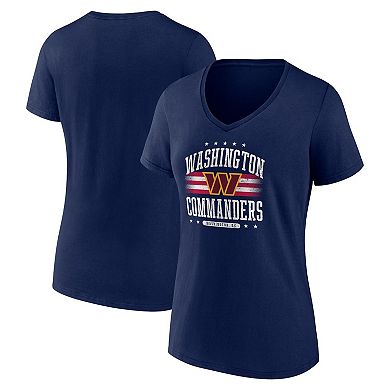 Women's Fanatics Branded Navy Washington Commanders Americana V-Neck T-Shirt