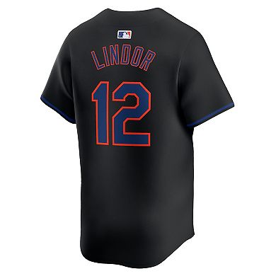 Men's Nike Francisco Lindor Black New York Mets Alternate Limited Player Jersey
