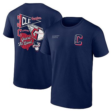 Men's Fanatics Branded Navy Cleveland Guardians Split Zone T-Shirt