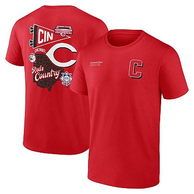 Men's Fanatics Branded Red Cincinnati Reds Split Zone T-Shirt