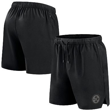 Men's Fanatics Signature Black Pittsburgh Steelers Front Office Woven Shorts