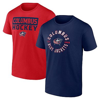Men's Fanatics Branded Columbus Blue Jackets Serve T-Shirt Combo Pack