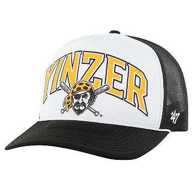 Men's '47 Black Pittsburgh Pirates Retro Region Foam Trucker Adjustable Hat