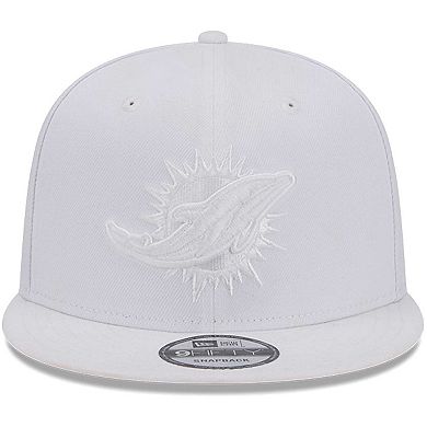 Men's New Era Miami Dolphins Main White on White 9FIFTY Snapback Hat