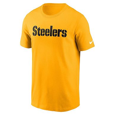 Men's Nike Gold Pittsburgh Steelers Primetime Wordmark Essential T-Shirt