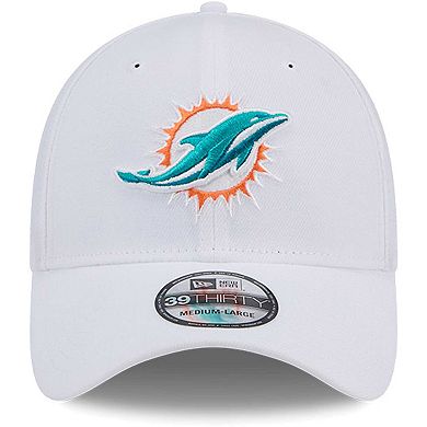 Men's New Era White Miami Dolphins Main 39THIRTY Flex Hat