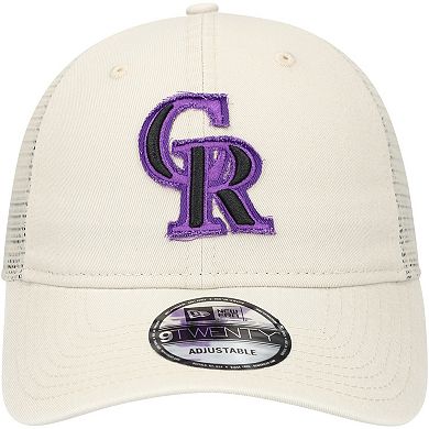 Men's New Era Stone Colorado Rockies Game Day 9TWENTY Adjustable Trucker Hat