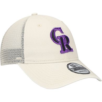 Men's New Era Stone Colorado Rockies Game Day 9TWENTY Adjustable Trucker Hat