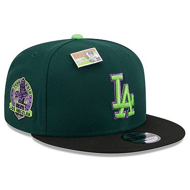 Men's New Era Green/Black Los Angeles Dodgers Sour Apple Big League Chew Flavor Pack 9FIFTY Snapback Hat