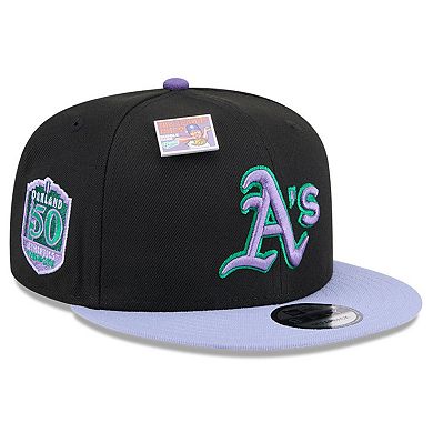 Men's New Era Black/Purple Oakland Athletics Grape Big League Chew Flavor Pack 9FIFTY Snapback Hat