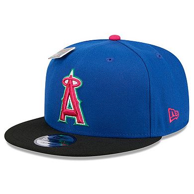 Men's New Era Royal/Black Los Angeles Angels Watermelon Big League Chew Flavor Pack 9FIFTY Snapback Hat
