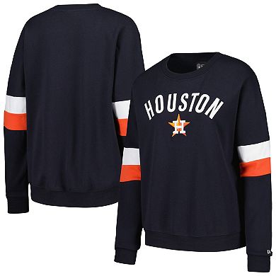 Women's New Era Navy Houston Astros Game Day Crew Pullover Sweatshirt