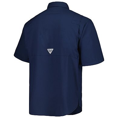 Men's Columbia Navy Tampa Bay Rays Tamiami Omni-Shade Button-Down Shirt