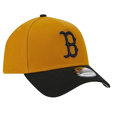 Men's New Era Gold/Black Boston Red Sox Rustic A-Frame 9FORTY Adjustable Hat