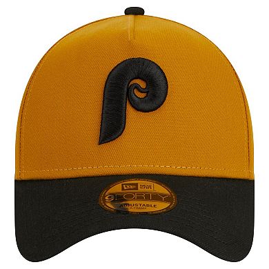 Men's New Era Gold/Black Philadelphia Phillies Rustic A-Frame 9FORTY Adjustable Hat