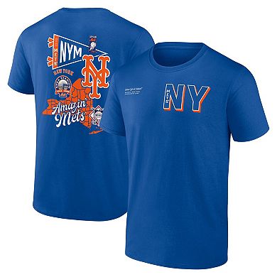 Men's Profile Royal New York Mets Big & Tall Split Zone T-Shirt