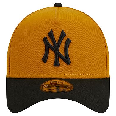 Men's New Era Gold/Black New York Yankees Rustic A-Frame 9FORTY Adjustable Hat