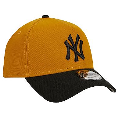 Men's New Era Gold/Black New York Yankees Rustic A-Frame 9FORTY Adjustable Hat