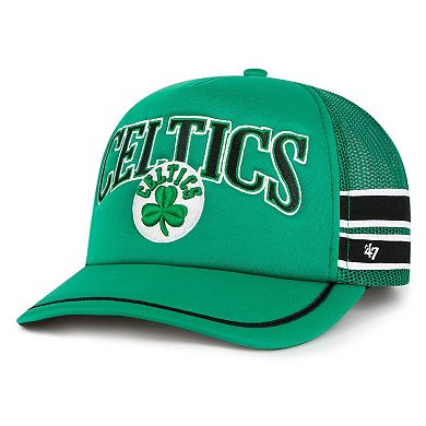Men's '47 Kelly Green Boston Celtics Sidebrand Stripes Trucker Adjustable Hat