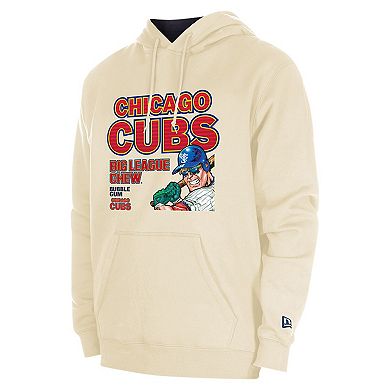 Men's New Era Cream Chicago Cubs Big League Chew Pullover Hoodie