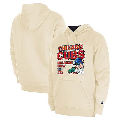 Men's New Era Cream Chicago Cubs Big League Chew Pullover Hoodie