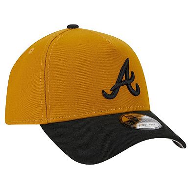 Men's New Era Gold/Black Atlanta Braves Rustic A-Frame 9FORTY Adjustable Hat
