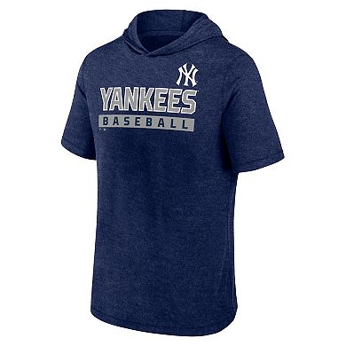 Men's Profile Navy New York Yankees Big & Tall Short Sleeve Pullover Hoodie