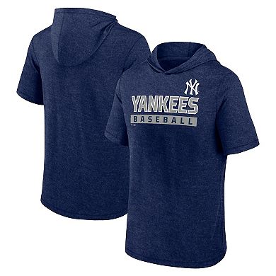Men's Profile Navy New York Yankees Big & Tall Short Sleeve Pullover Hoodie