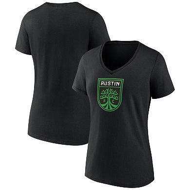 Women's Fanatics Branded Black Austin FC Logo V-Neck T-Shirt