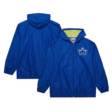 Men's Mitchell & Ness Royal Seattle Mariners Cooperstown Collection Vintage Logo Full-Zip Hoodie Windbreaker Jacket