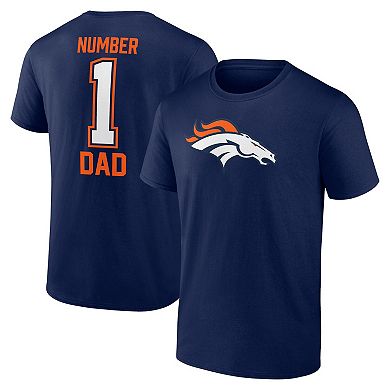 Men's Fanatics Branded Navy Denver Broncos #1 Dad T-Shirt