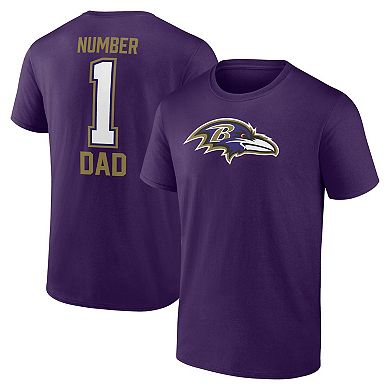 Men's Fanatics Branded Purple Baltimore Ravens #1 Dad T-Shirt
