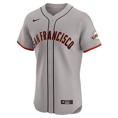 Men's Nike  Gray San Francisco Giants Road Vapor Premier Elite Patch Jersey