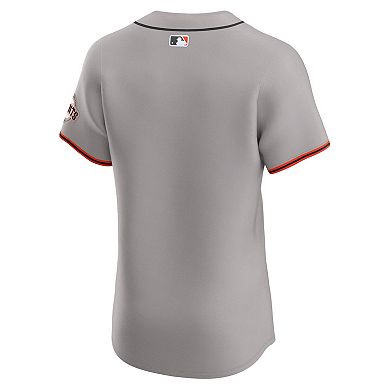 Men's Nike  Gray San Francisco Giants Road Vapor Premier Elite Patch Jersey