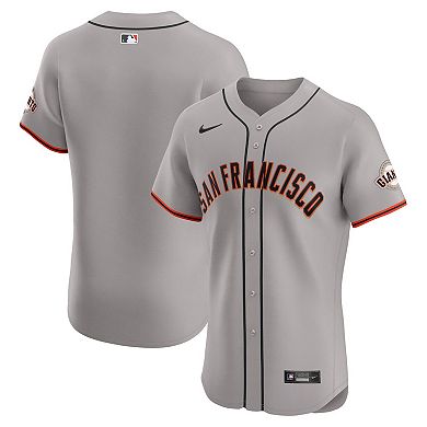 Men's Nike  Gray San Francisco Giants Road Vapor Premier Elite Patch Jersey