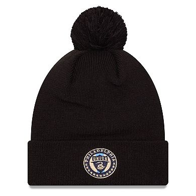 Men's New Era  Black Philadelphia Union Jersey Hook Cuff Knit Hat with Pom