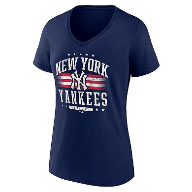 Women's Fanatics Branded Navy New York Yankees Americana V-Neck T-Shirt
