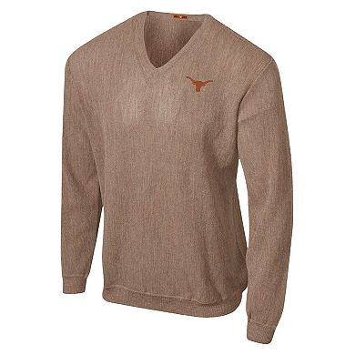 Men's Tan Texas Longhorns Forty Acres Clark Alpaca V-Neck Pullover Sweater