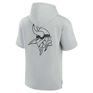 Unisex Fanatics Signature Gray Minnesota Vikings Elements Super Soft Fleece Short Sleeve Pullover Hoodie