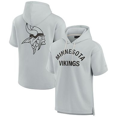 Unisex Fanatics Signature Gray Minnesota Vikings Elements Super Soft Fleece Short Sleeve Pullover Hoodie