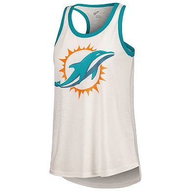 Women's G-III 4Her by Carl Banks White Miami Dolphins Tater Racerback Tank Top