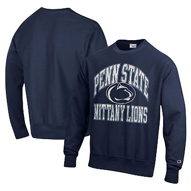 Men's Champion Navy Penn State Nittany Lions Vault Late Night Reverse Weave Pullover Sweatshirt