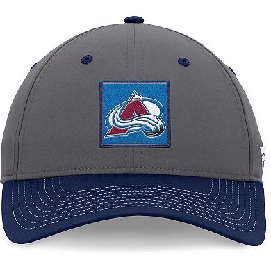 Men's Fanatics Branded  Gray/Navy Colorado Avalanche 2024 Stanley Cup Playoffs Locker Room Adjustable Hat