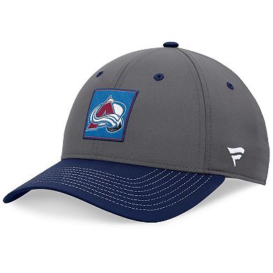 Men's Fanatics Branded  Gray/Navy Colorado Avalanche 2024 Stanley Cup Playoffs Locker Room Adjustable Hat