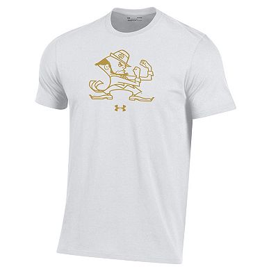 Men's Under Armour White Notre Dame Fighting Irish Leprechaun Gold Rush Performance T-Shirt