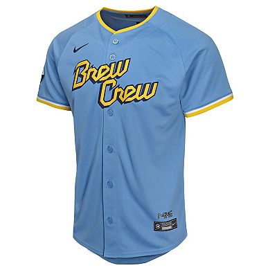 Youth Nike Willy Adames Powder Blue Milwaukee Brewers City Connect Limited Player Jersey