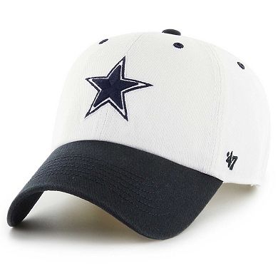 Men's '47 White Dallas Cowboys Double Header Clean Up Adjustable Hat